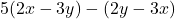5(2x-3y)-(2y-3x)