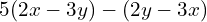 5(2x-3y)-(2y-3x)