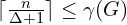 \lceil \frac{n}{\Delta+1} \rceil \le \gamma(G)