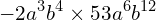 \[-2a^{3}b^{4}\times 53a^{6}b^{12}\]