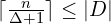 \lceil \frac{n}{\Delta+1} \rceil \le |D|