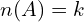 n(A)=k