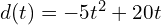 d(t)=-5t^{2}+20t