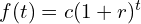 f(t)=c(1+r)^{t}