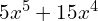 5x^{5}+15x^{4}