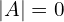 |A|=0