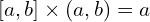 [a,b]\times(a,b)=a\timesb