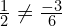 \frac{1}{2}\neq\frac{-3}{6}