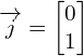 Rendered by QuickLaTeX.com \overrightarrow{j}=\begin{bmatrix} 0 \\ 1 \end{bmatrix}