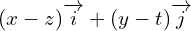\[(x-z)\overrightarrow{i}+(y-t)\overrightarrow{j}\]